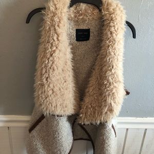 Cream wool vest